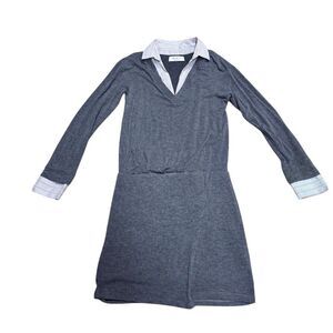 VGUC Bailey44 Women's Gray Long Sleeve Sweater Dress Size S Knee Length